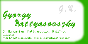 gyorgy mattyasovszky business card